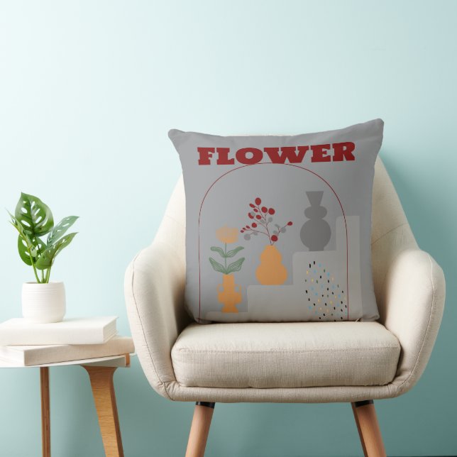 Samtida Modern Boho Grå Kudde (Stol)