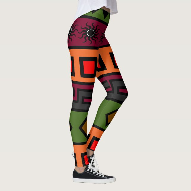 Samtida modern konst afrikanskt mönster leggings (Höger)