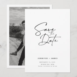 Samtida Modern Skript Spara datumet Inbjudan