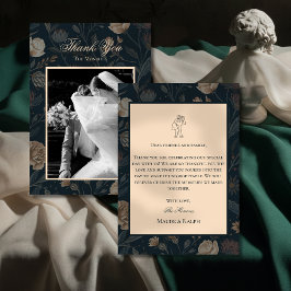 Samtida Modern Svart Blommig Tacksamhetskort Tack Kort