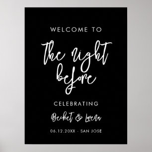 Samtida modern svart Kvällen före välkommen Poster