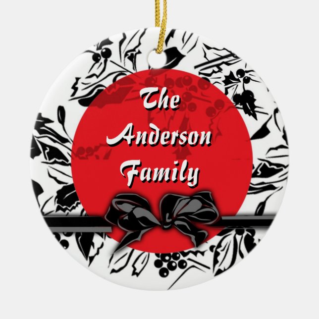 Samtida prydnad för klassikerjärnekmönster julgransprydnad keramik (Framsidan)