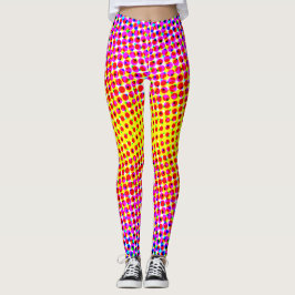 Samtida Rosa Gul Gradient Pixelera Prickar Leggings