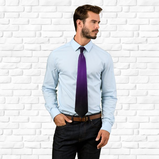 Samtida Royal Purple och svart Ombre Slips (Contemporary Royal Purple and Black Ombre Neck Tie)