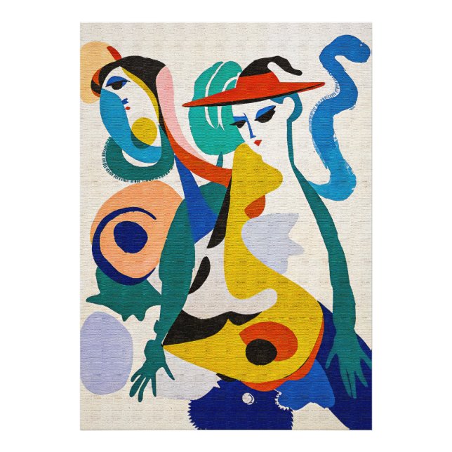 Samtida surrealism Färgrik geometrisk finkonst Fototryck (Framsidan)