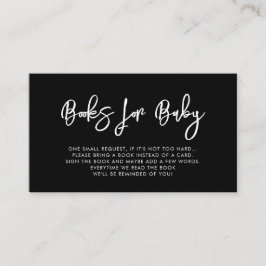Samtida svart baby shower bok önskekort tilläggskort