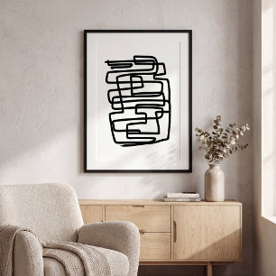 Samtida svart och vit enkel geometrisk poster
