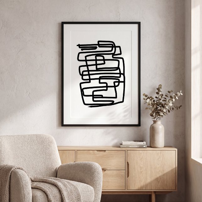 Samtida svart och vit enkel geometrisk poster (Skapare uppladdad)