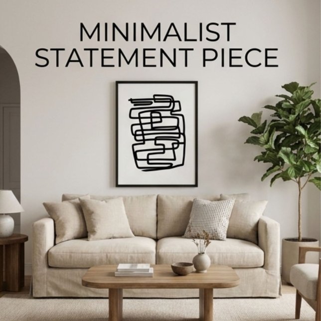 Samtida svart och vit enkel geometrisk poster (Skapare uppladdad)