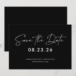 Samtida svart-vit Save the Date Inbjudningar