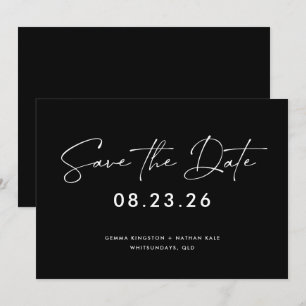 Samtida svart-vit Save the Date Inbjudningar
