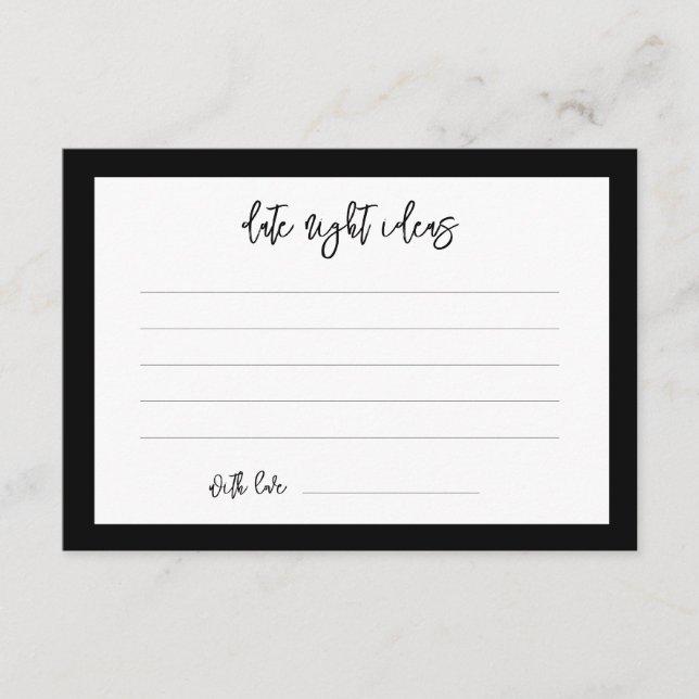 Samtida svarta dejtingsidéer för kvällen tilläggskort (Framsida)