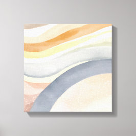 Samtida vågor | Neutral modern akvarell Canvastryck