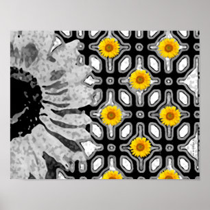 Samtida Vintage Art Nouveau Blommig Trädgård Poster