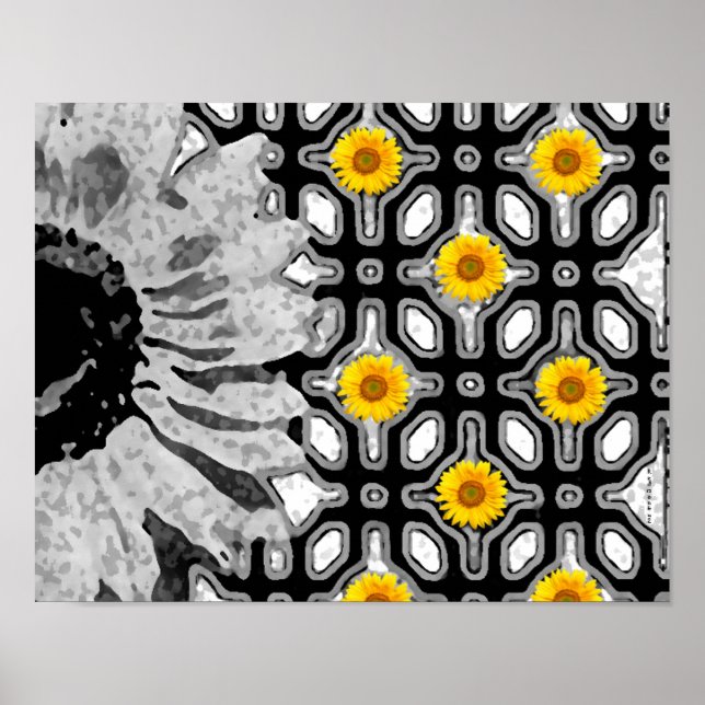 Samtida Vintage Art Nouveau Blommig Trädgård Poster (Framsidan)