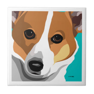 Samtida walesisk Corgikonst Kakelplatta