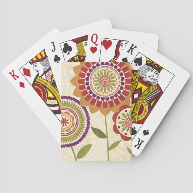 Samtidaa nedgångblommor casinokort (Baksidan)