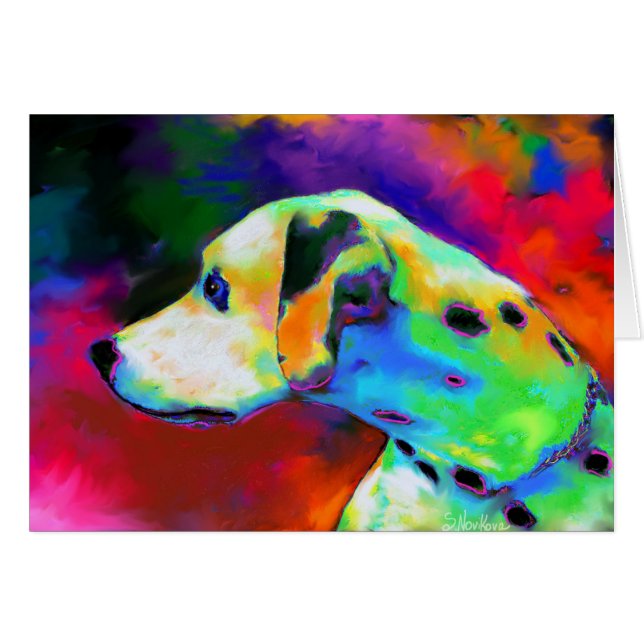 Samtidat Dalmatian hundporträtt Hälsningskort (Framsidan Horizontal)