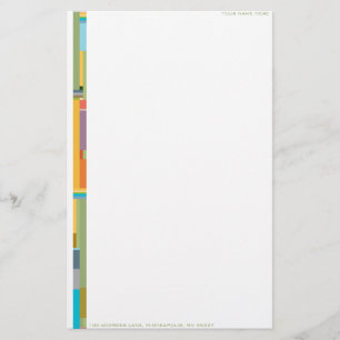 Samtidat färgfält stationära Personalizable Brevpapper