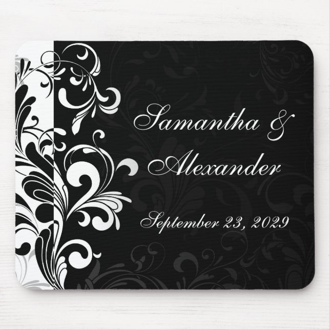 Samtidat svartvitt virvlar runt musmatta (Framsidan)