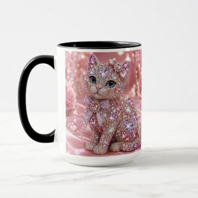 Samtidig katt estetisk tryck mugg (Vänster)