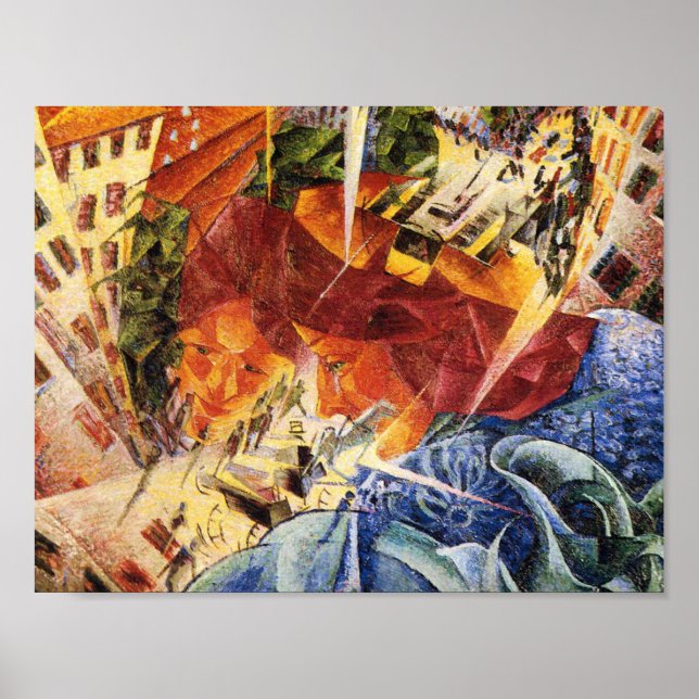 Samtidiga visioner Umberto Boccioni, 1912 Poster (Framsidan)