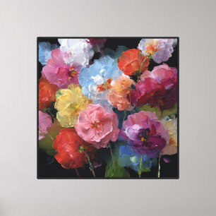 Samtidigt abstrakt blomstertavla i canvas