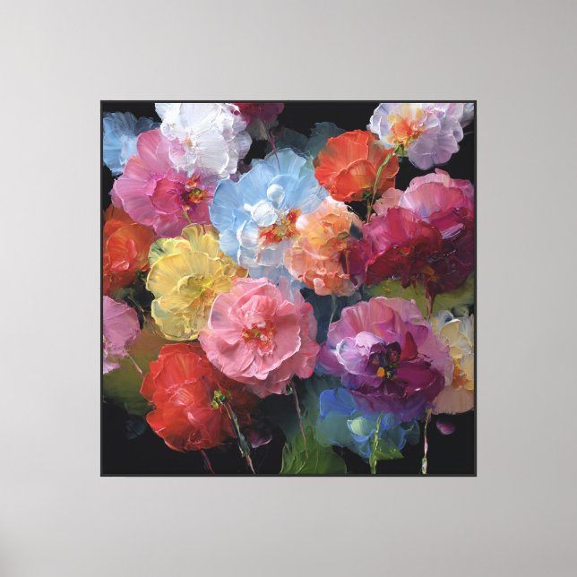 Samtidigt abstrakt blomstertavla i canvas (Framsida)