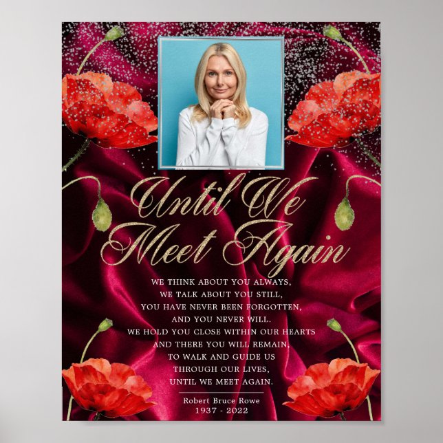 Samtidigt Foto Eleganta Röda Rosor Begravning Poes Poster (Framsidan)