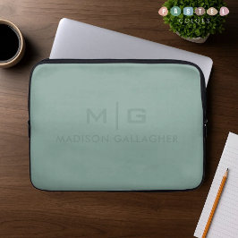 Samtidigt mjukt ljus pastell teal salvia mossgrön laptop fodral