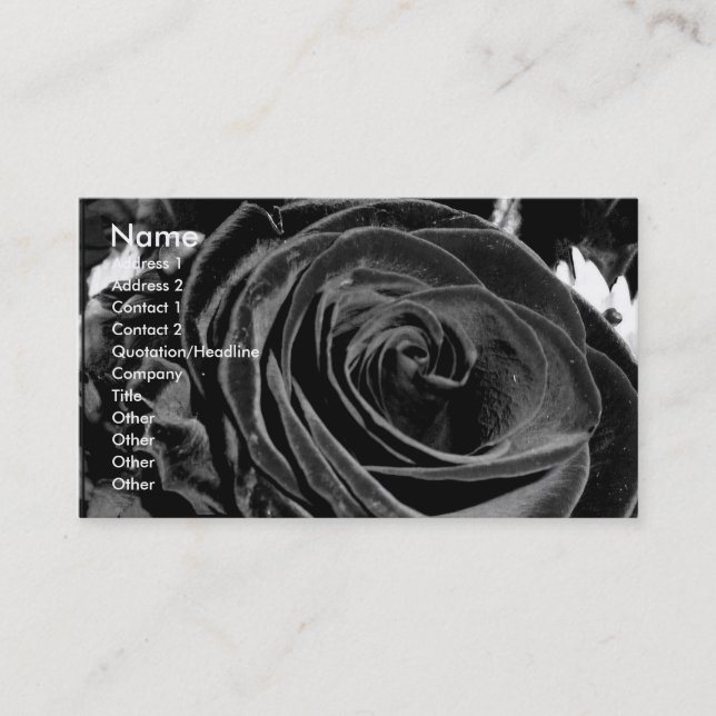 Samtrafikkort för Velvet Rose Visitkort (Framsida)