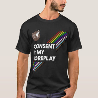 Samtycke är mitt föruppspelade Pride Shirt (Mörk) T
