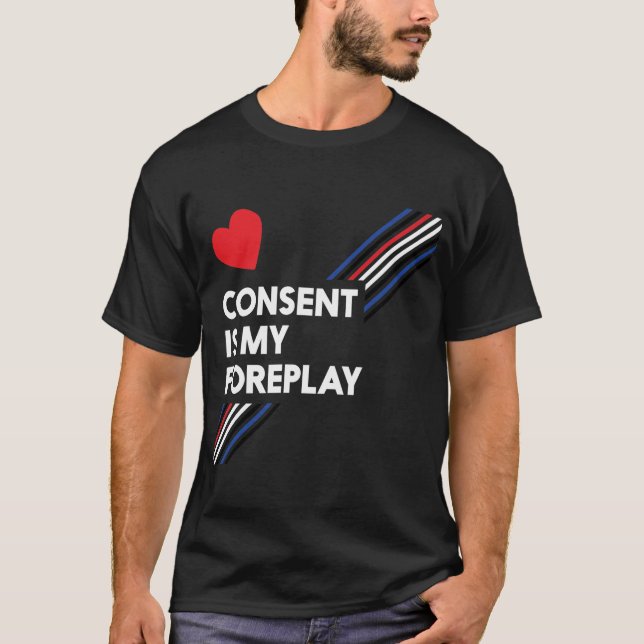 Samtycke är mitt mörka läder för förspelet tee shirt (Framsida)