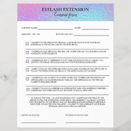 Samtyckesformulär för holografiska ögonfransar reklamblad