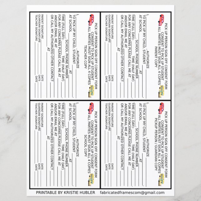 Samtyckesformulär för Pickupa vårdnadshavare vid f (Framsida)