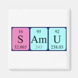 Samu periodiskt bord namn magnet