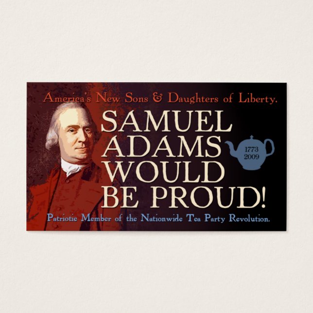 Samuel Adams affärskort Visitkort (Framsidan)