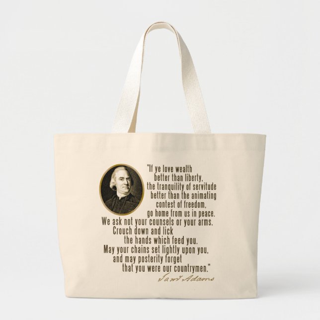 Samuel Adams citationstecken Jumbo Tygkasse (Framsidan)