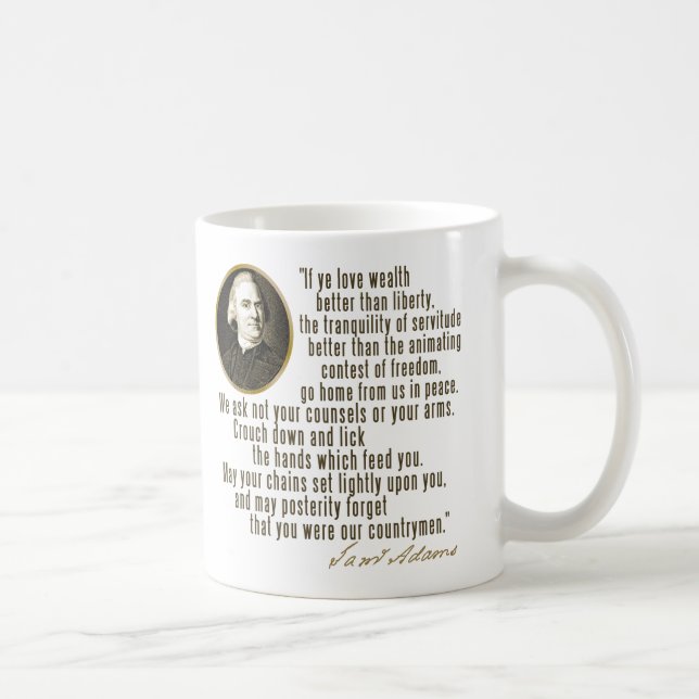 Samuel Adams citationstecken Kaffemugg (Höger)