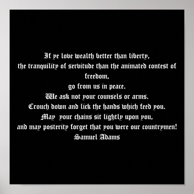 Samuel Adams - Poster (Framsidan)