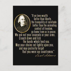 Samuel Adams Quote Vykort