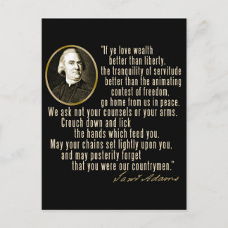 Samuel Adams Quote Vykort
