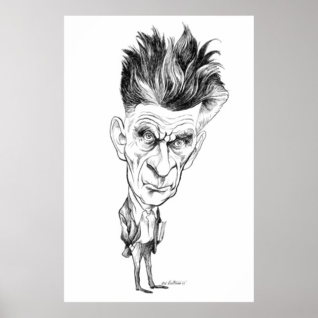 Samuel Beckett Caricature av Edmund S Valtman Poster (Framsidan)