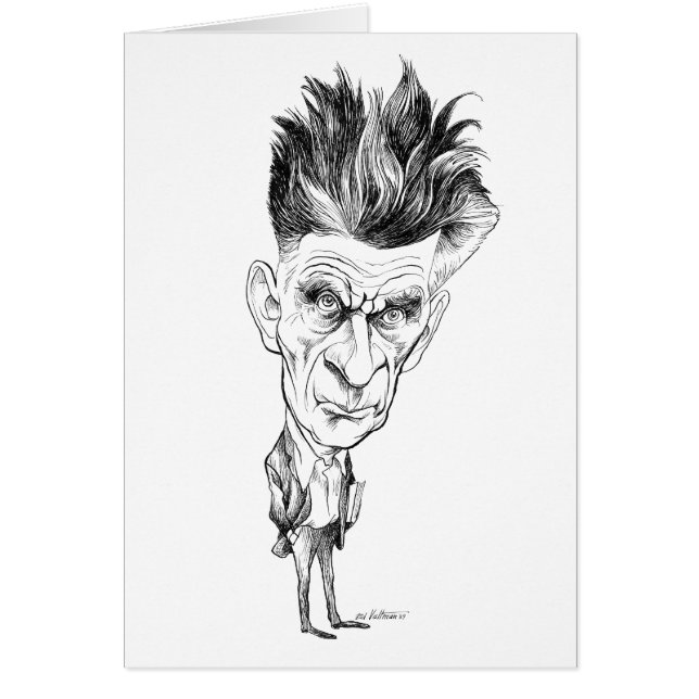 Samuel Beckett karikatyr av Edmund S Valtman Hälsningskort (Framsidan)