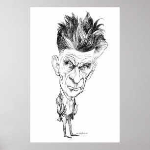 Samuel Beckett karikatyr av Edmund S Valtman Poster