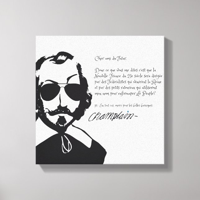 Samuel Chamblank Hipster texte du future+lunettes Canvastryck (Framsida)