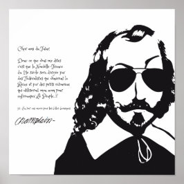 Samuel Champlain Hipster texte du future+lunettes Poster
