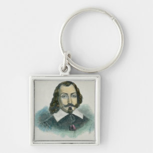 Samuel de Champlain Fyrkantig Silverfärgad Nyckelring