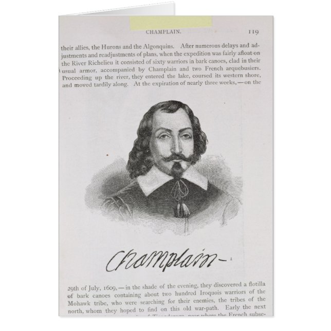 Samuel de Champlain Hälsningskort (Framsidan)