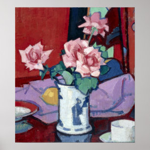 Samuel John Peploe Rosa ros, kinesiska Vas Poster